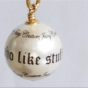 Juicy Couture Necklace White Pearl Gold Chain